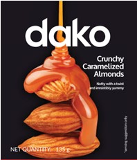 Dako Crunchy Caramelized Almonds Nutty With A Twist And Irresistibly Yummy Device mark 6175932 Trademark