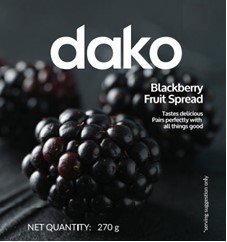 Dako Blackberry Fruit Spread Tastes Delicious Pairs Perfectly With All Things Good Device mark 6176247 Trademark