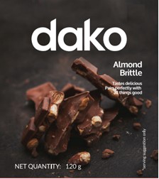 Dako Almond Brittle Tastes Delicious Pairs Perfectly With All Things Good Device mark 6176246 Trademark