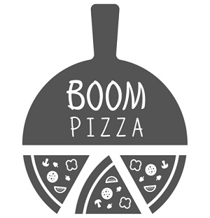 Boom Pizza (with Device) Device mark 6180243 Trademark