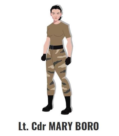 Device Of Animated Character Lt. Cdr Mary Boro Device mark 6218029 Trademark