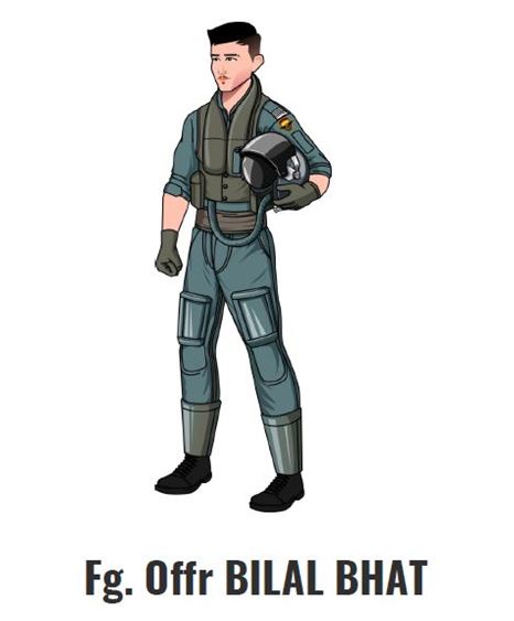 Device Of Animated Character Fg. Offr. Bilal Bhat Device mark 6218031 Trademark