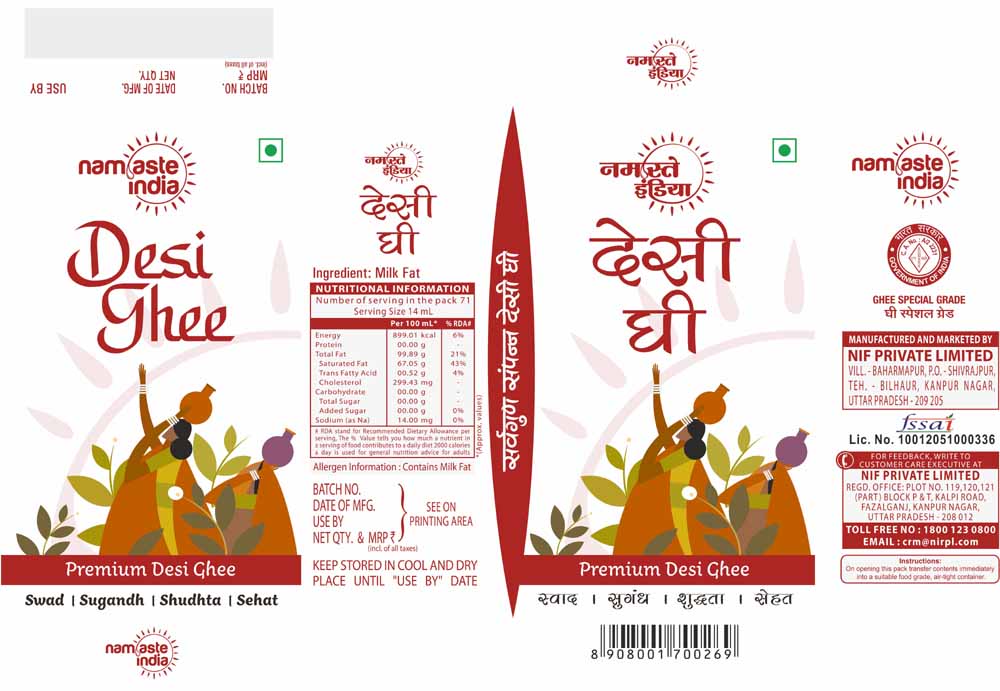 Namaste India Desi Ghee Device mark 6214094 Trademark