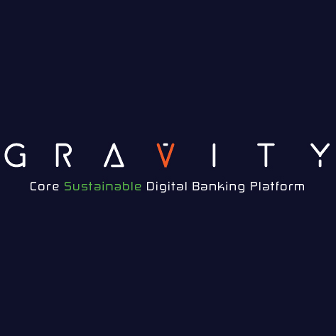 Gravity Core Sustainable Digital Banking Platform - Letters In White And Orange Over Dark Blue Background Device mark 6216668 Trademark