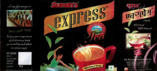Suman's Express, Mbt (monogram) (device Of Cup Containing Tea, Woman Seating & Raising Hands) Device mark 2631178 Trademark