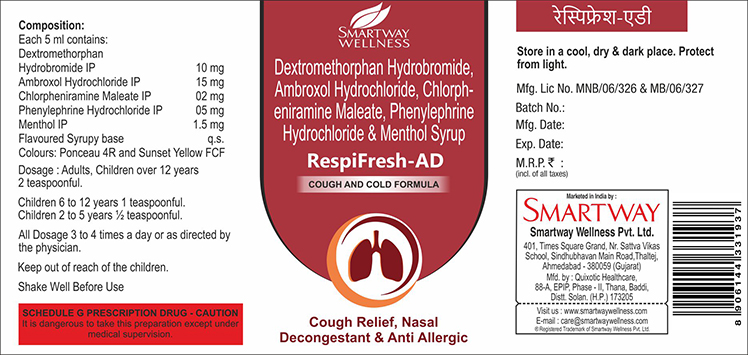 Respifresh-ad Device mark 6284957 Trademark