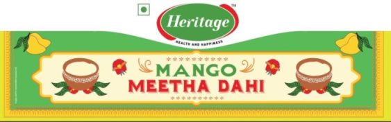 Heritage "mango Meetha Dahi" Device mark 6298282 Trademark