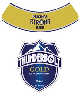 Thunderbolt Gold (label) Device mark 6321295 Trademark