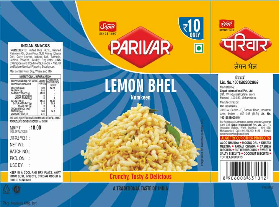 Parivar Lemon Bhel Device mark 6324381 Trademark