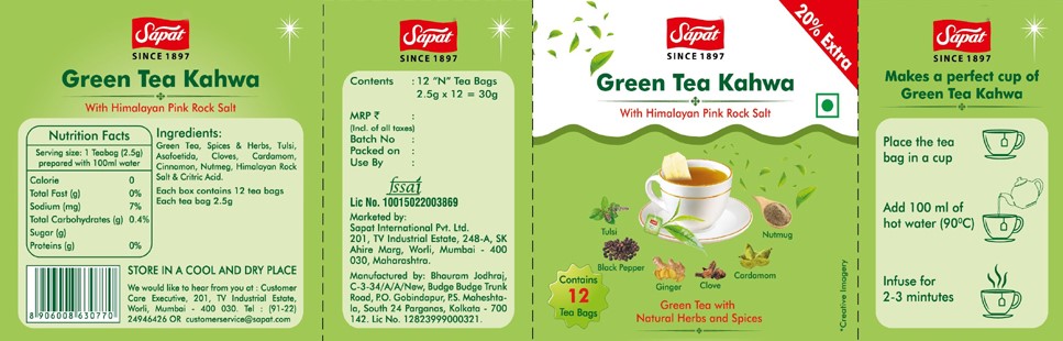 Sapat Green Tea Kahwa Device mark 6324182 Trademark