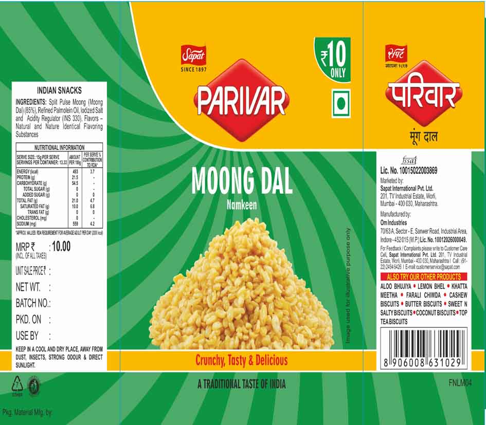 Parivar Moong Dal Device mark 6324409 Trademark