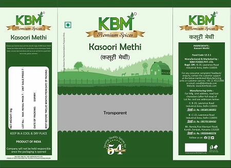 Kbm Premium Spices Kasoori Methi Device mark 6331499 Trademark