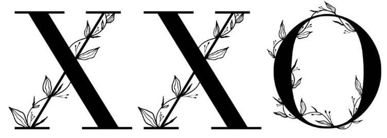 Composite Label Mark Consisting Of ‘xxo’ Written In A Stylized Manner With Leaves Intertwined With The Letters Device mark 6348413 Trademark
