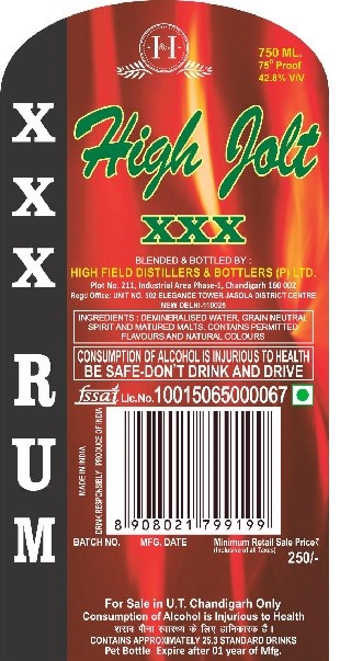 High Jolt Xxx Rum Device mark 6387178 Trademark