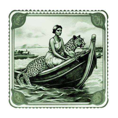 A Lady Sailing On A Boat, Along With A Leopard Device mark 6387268 Trademark
