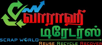 Device Mark Of Varahi Traders In Tamil Language With A Tagline Scrap World Reuse Recycle Recover Device mark 6412177 Trademark