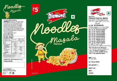 Yellow Diamond Noodles Masala Flavour Device mark 6415814 Trademark