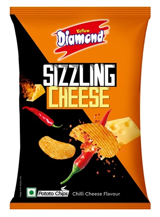 Yellow Diamond Sizzling Cheese Device mark 6415818 Trademark