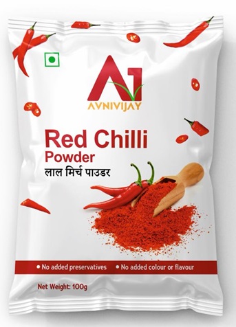 Avnivijay Red Chilli Powder (label) Device mark 6424322 Trademark