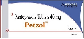 Mendel Pharma Pantoprazole Tablets 40 Mg Petzol Device mark 2652334 Trademark