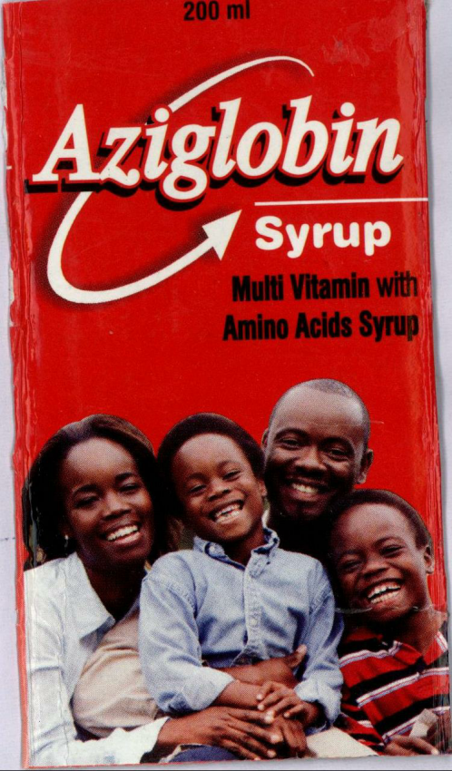 Aziglobin Syrup Multi Vitamin With Amino Acids Syrup Device mark 2086060 Trademark