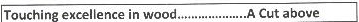 Touching Excellence In Wood.................a Cut Above Device mark 2062158 Trademark