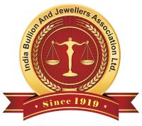 Composite Logo Mark Of India Bullion And Jewellers Association Ltd. With Device Of Balance Scales And Ribbon Leaf Device mark 6430197 Trademark