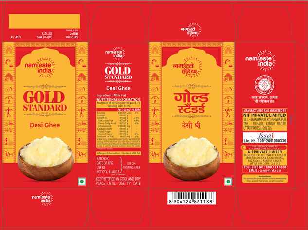 Namaste India Gold Standard Desi Ghee Device mark 6430043 Trademark