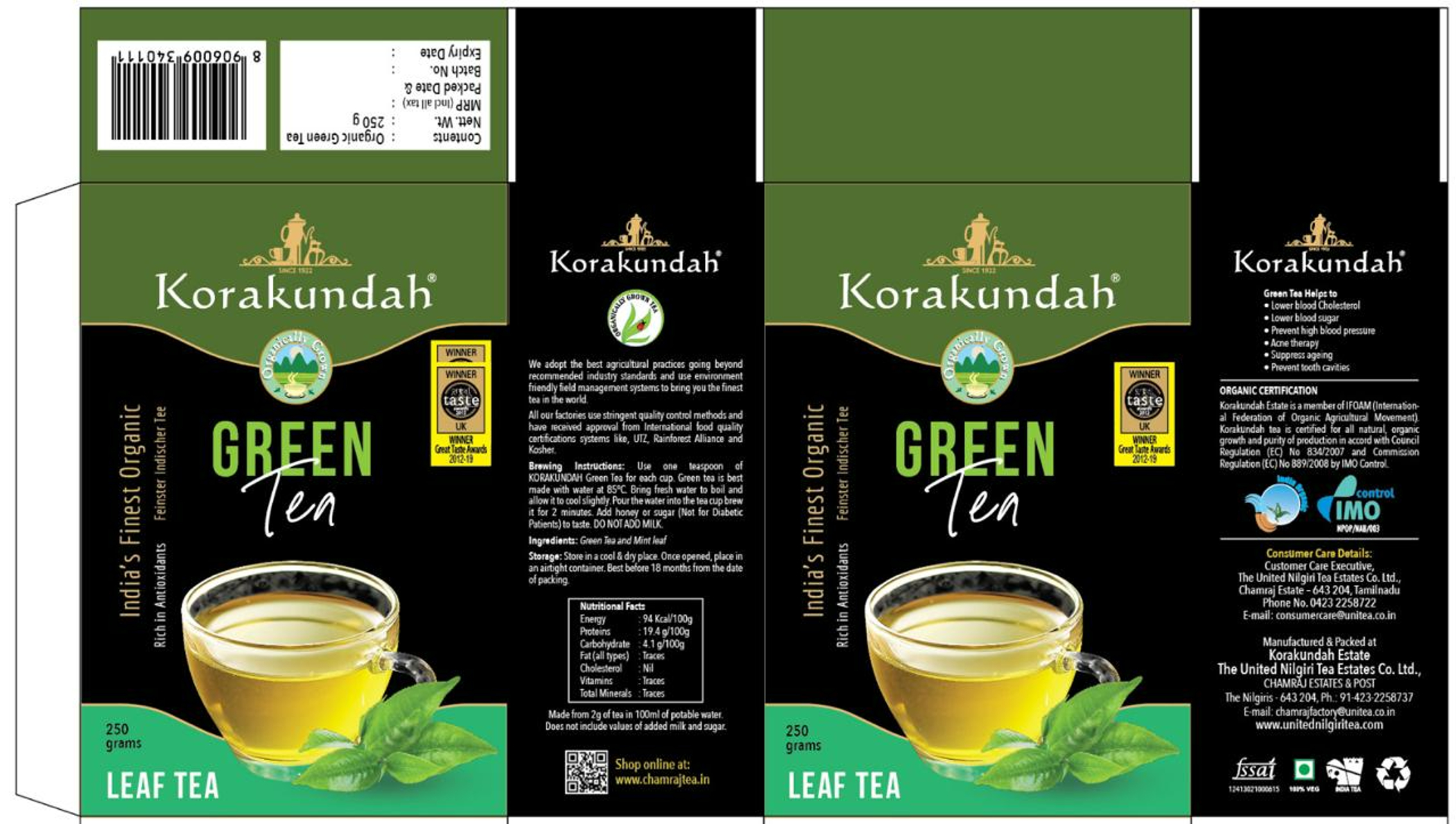 Korakundah Green Tea Leaf Tea Device mark 6433395 Trademark