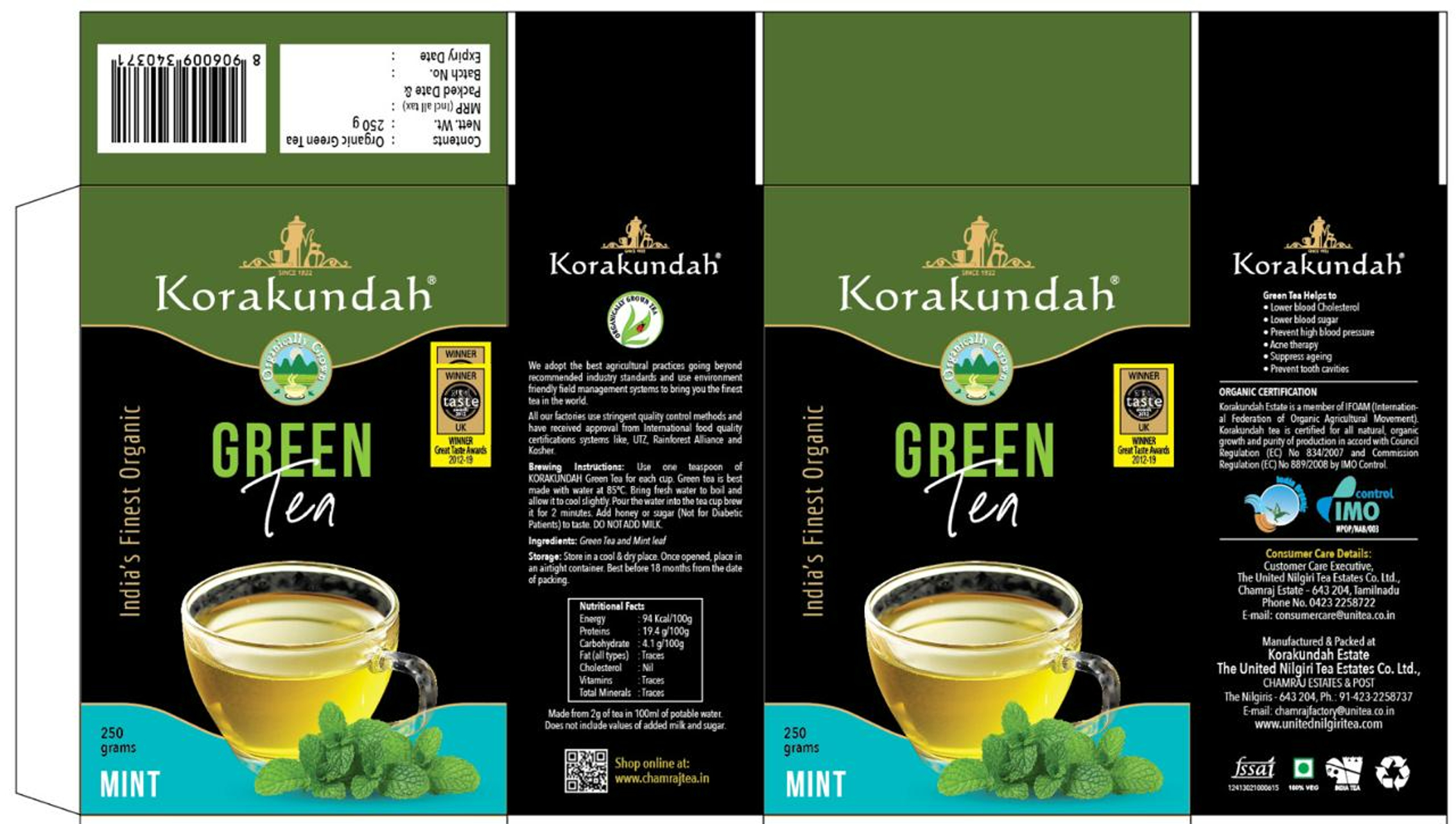 Korakundah Green Tea Mint Device mark 6433397 Trademark