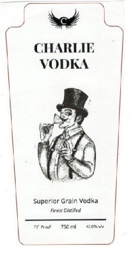 Charlie Vodka Superior Grain Vodka Device mark 6436128 Trademark