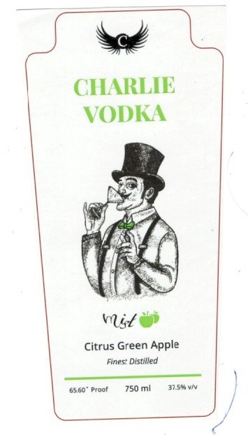 Charlie Vodka Mist Citrus Green Apple Device mark 6436131 Trademark
