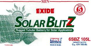 Exide Solar Blitz(label) Device mark 2799872 Trademark