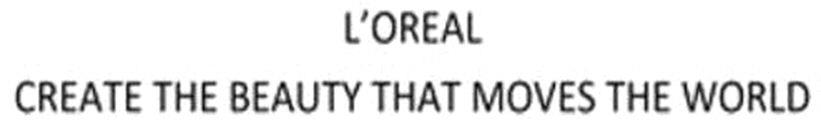 L'oreal Create The Beauty That Moves The World Device mark 4519641 Trademark