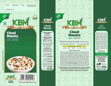 Kbm Premium Spices Chaat Masala Device mark 6472040 Trademark