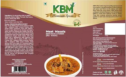 Kbm Premium Spices Meat Masala Device mark 6472041 Trademark