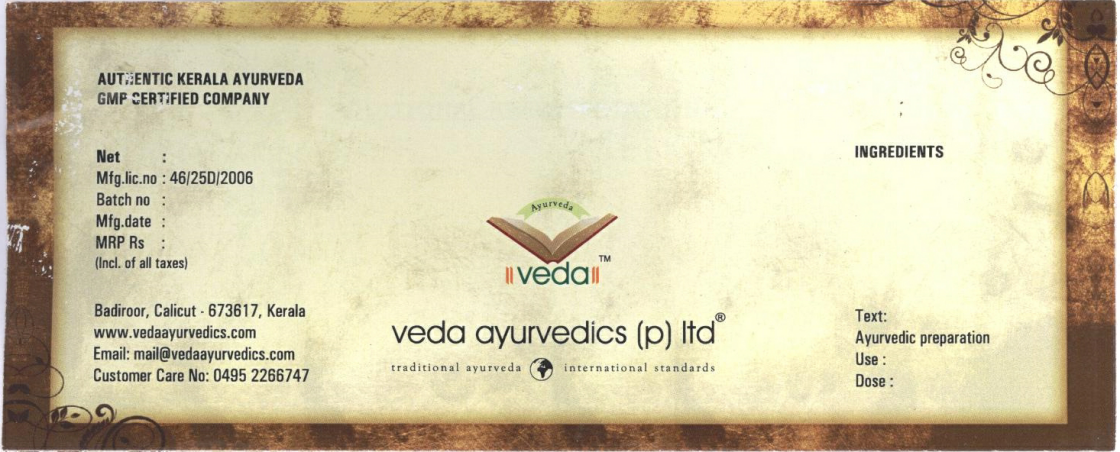 Veda Ayurvedics (p) Ltd Device mark 2182352 Trademark