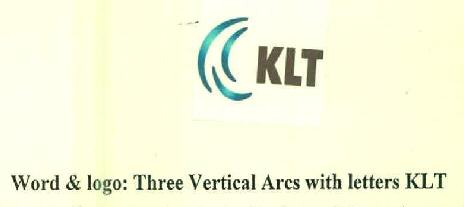 Klt Three Vertical Arcs With Letters Klt Device mark 2870929 Trademark