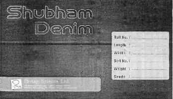 Shubham Denim (device) Device mark 2667333 Trademark