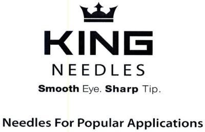 King Needles Smooth Eye. Sharp Tip. Device mark 2786873 Trademark