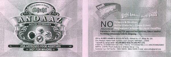 Shahi Andaaz Mouth Refresher Device mark 2550173 Trademark