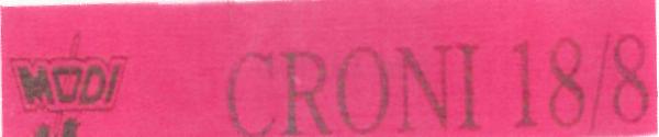 Croni 18/8 (label) Device mark 2234164 Trademark