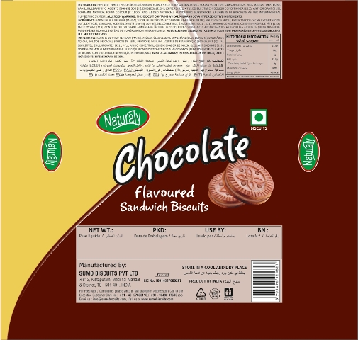 Naturaly Chocolate - Flavoured Sandwich Biscuits Device mark 6524687 Trademark