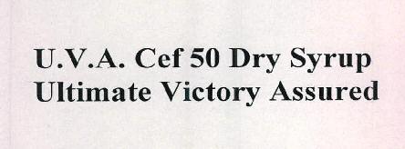 U.v.a. Cef 50 Dry Syrup Ultimate Victory Assured Device mark 2426911 Trademark