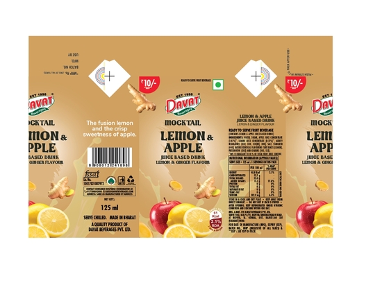 Davat Mocktail Lemon & Apple Juice Device mark 6550141 Trademark
