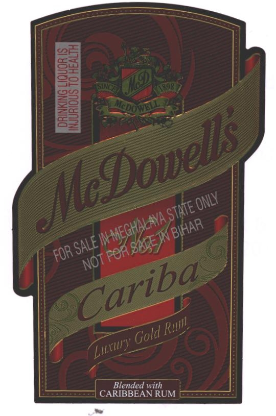 Mc Dowell's No.1 Cariba Device mark 2194485 Trademark