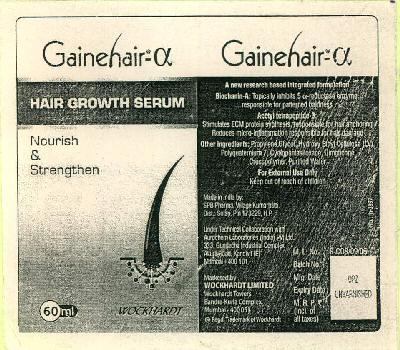 Gainehair-a Hair Growth Serum Device mark 2711670 Trademark