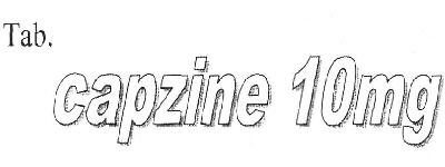 Tab. Capzine 10mg (label) Device mark 2596481 Trademark