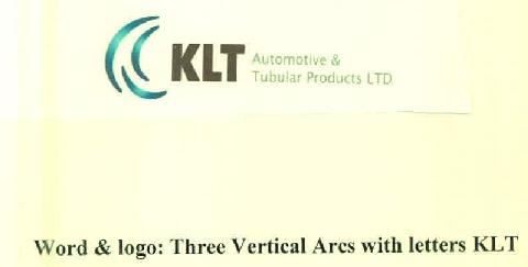 Klt Automotive & Tubular Products Ltd Three Vertical Arcs With Letters Klt Device mark 2870934 Trademark