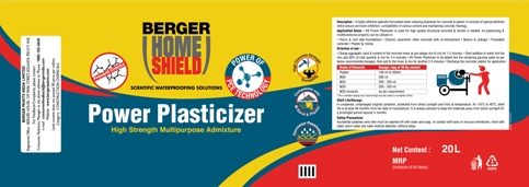 Berger Home Shield Power Plasticizer High Strength Multipurpose Admixture Device mark 6577565 Trademark